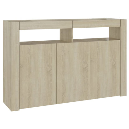 Skjenk Sonoma Eik med LED-lys 115,5x30x75 cm
