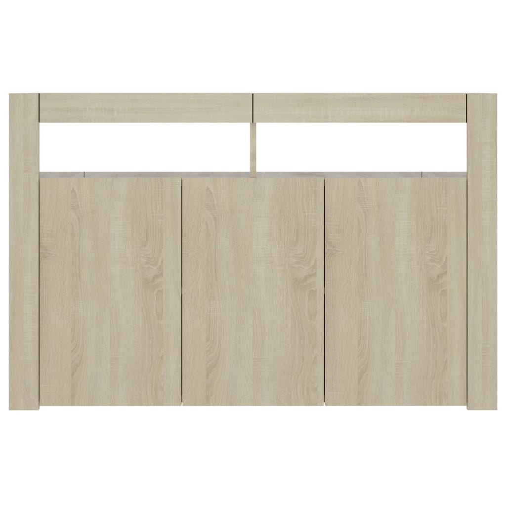 Skjenk Sonoma Eik med LED-lys 115,5x30x75 cm