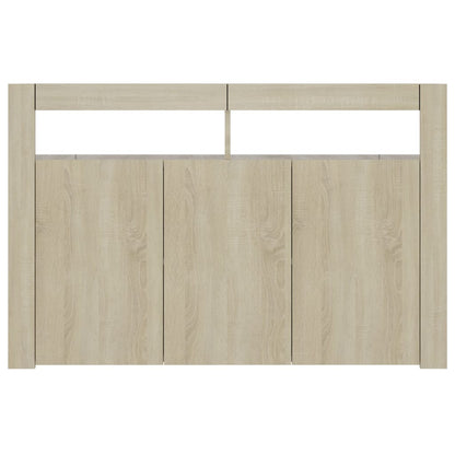 Skjenk Sonoma Eik med LED-lys 115,5x30x75 cm