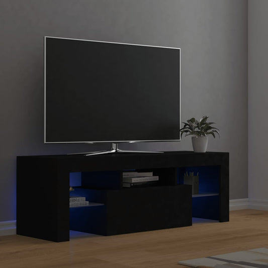 TV-Møbel Svart TV-benk med LED-lys 120x35x40 cm