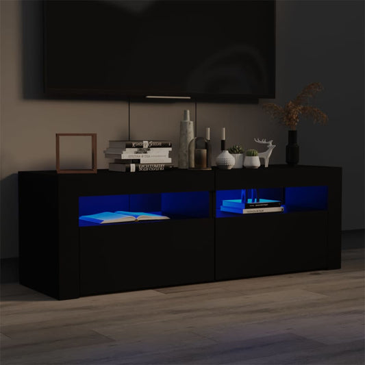 TV-Møbel Svart TV-benk med LED-lys 120x35x40 cm
