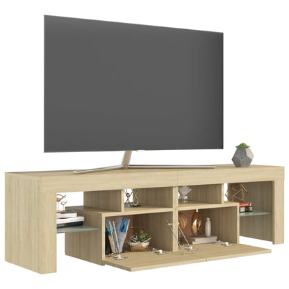 TV-Møbel Sonoma Eik TV-benk med LED-lys 140x36,5x40 cm