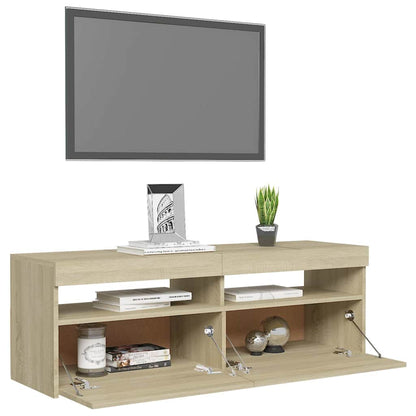 TV-Møbel Sonoma Eik TV-benk med LED-lys 120x35x40 cm