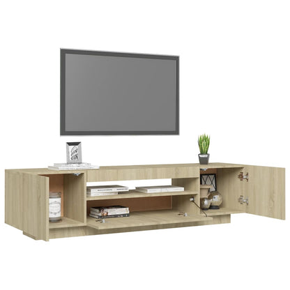 TV-Møbel Sonoma Eik TV-benk med LED-lys 160x35x40 cm