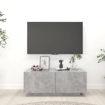 TV-benk betonggrå 100x35x40 cm konstruert tre