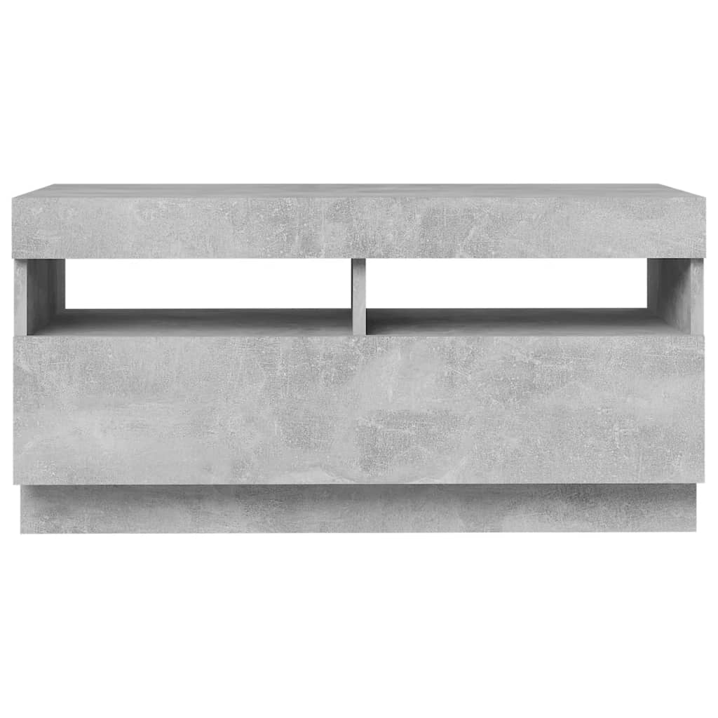 TV-Møbel Betonggrå TV-benk med LED-lys 80x35x40 cm