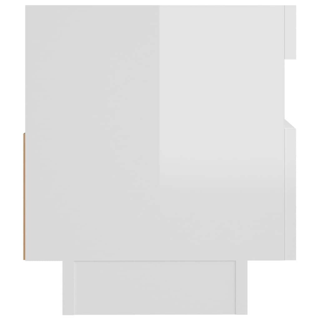 TV-Møbel Høyglans Hvit TV-benk med LED-lys 80x35x40 cm