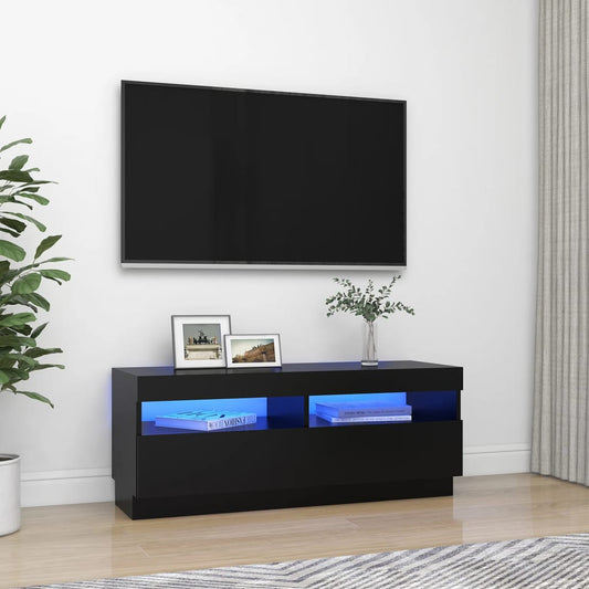 TV-Møbel Svart TV-benk med LED-lys 100x35x40 cm