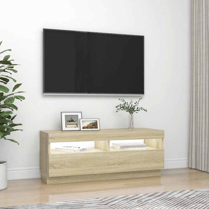 TV-Møbel Sonoma Eik TV-benk med LED-lys 100x35x40 cm