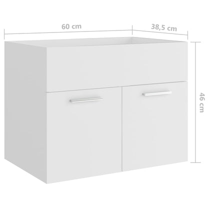 Baderomsservantskap hvit 60x38,5x46 cm sponplate