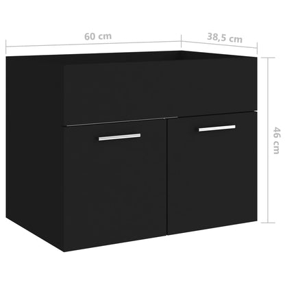 Baderomsservantskap svart 60x38,5x46 cm sponplate