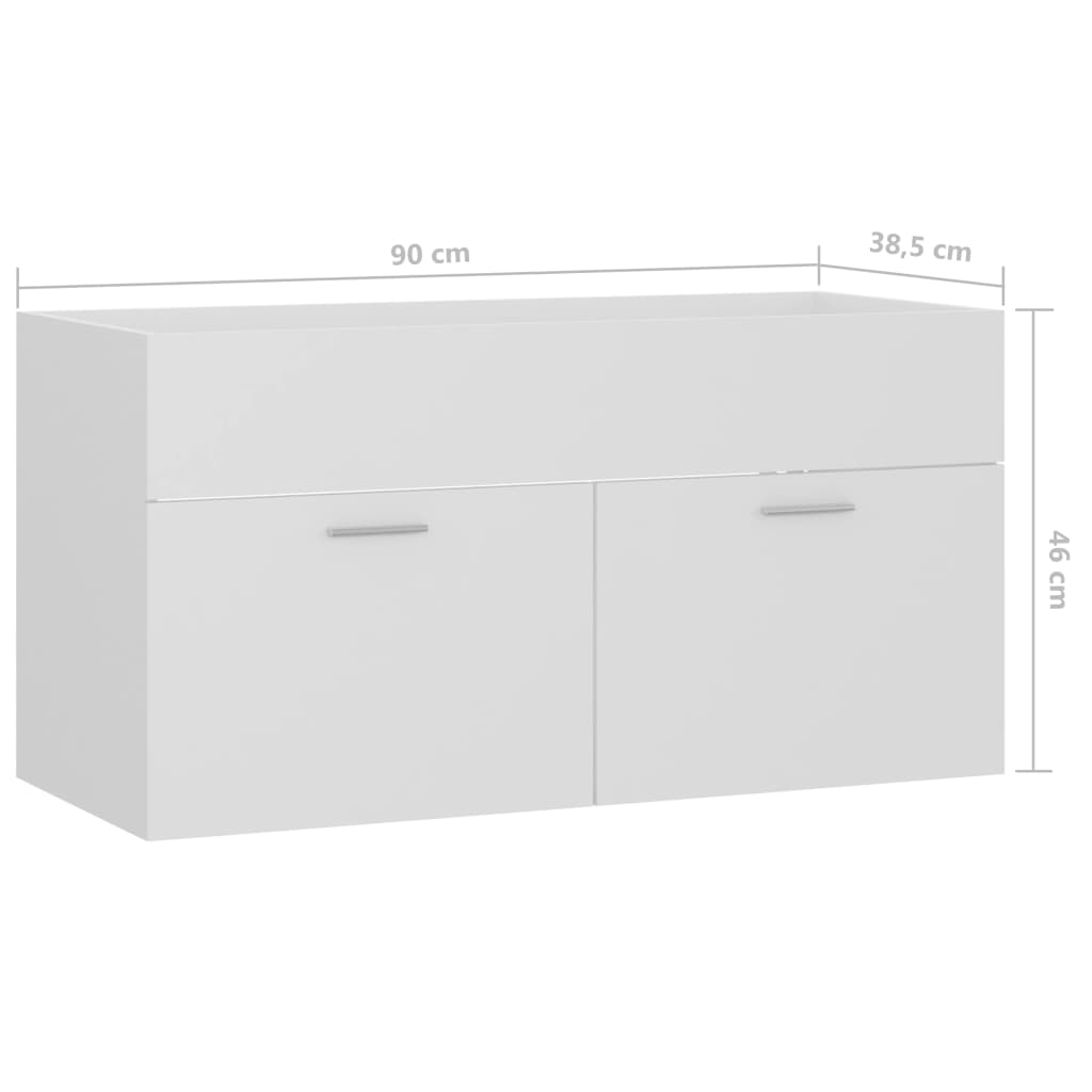 Baderomsservantskap hvit 90x38,5x46 cm sponplate