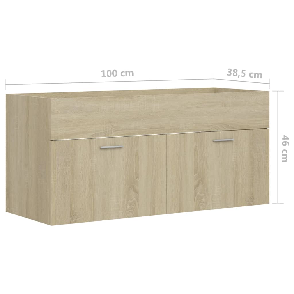 Baderomsservantskap sonoma eik 100x38,5x46 cm sponplate