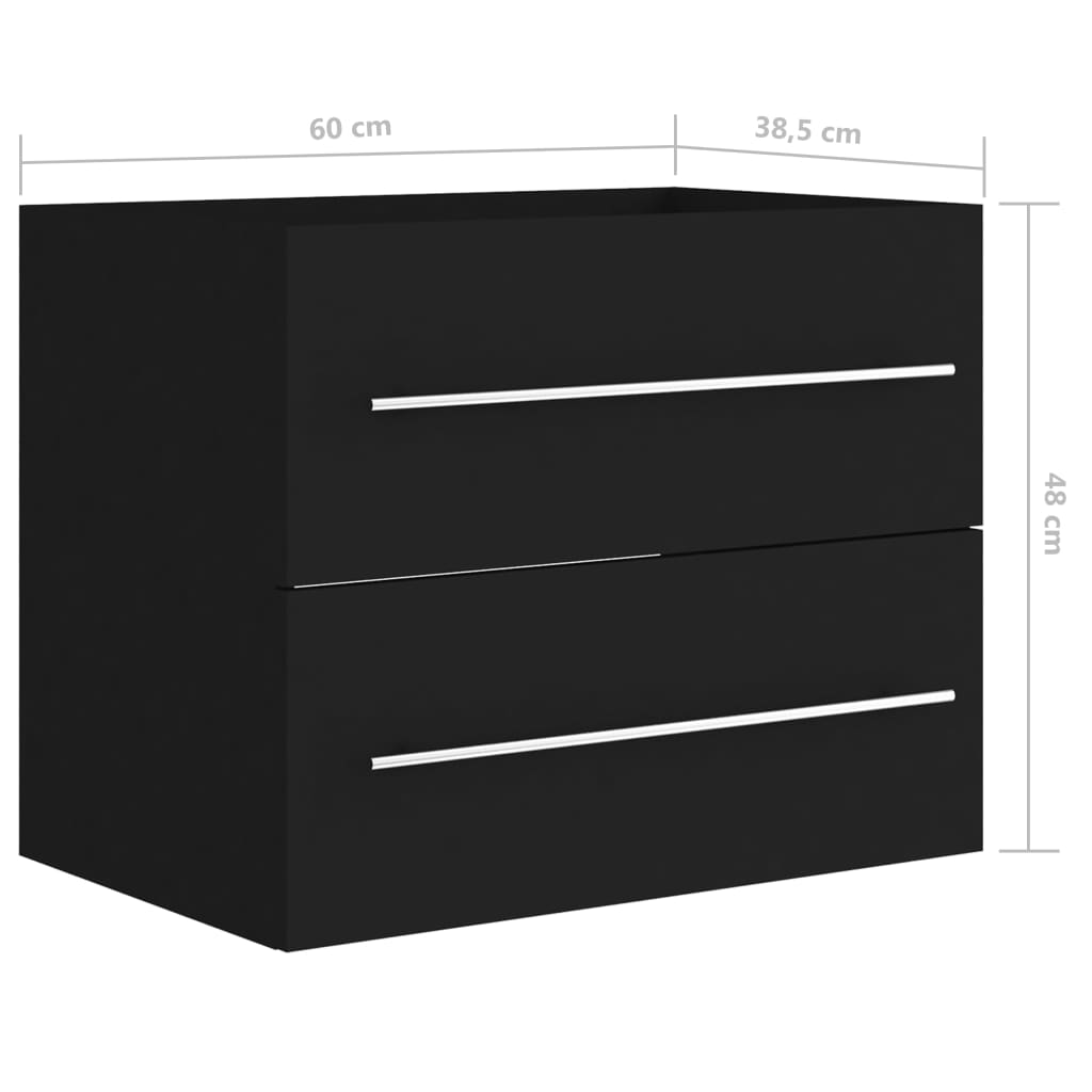 Baderomsservantskap svart 60x38,5x48 cm sponplate