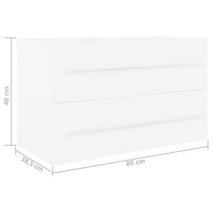 Baderomsservantskap hvit 80x38,5x48 cm sponplate