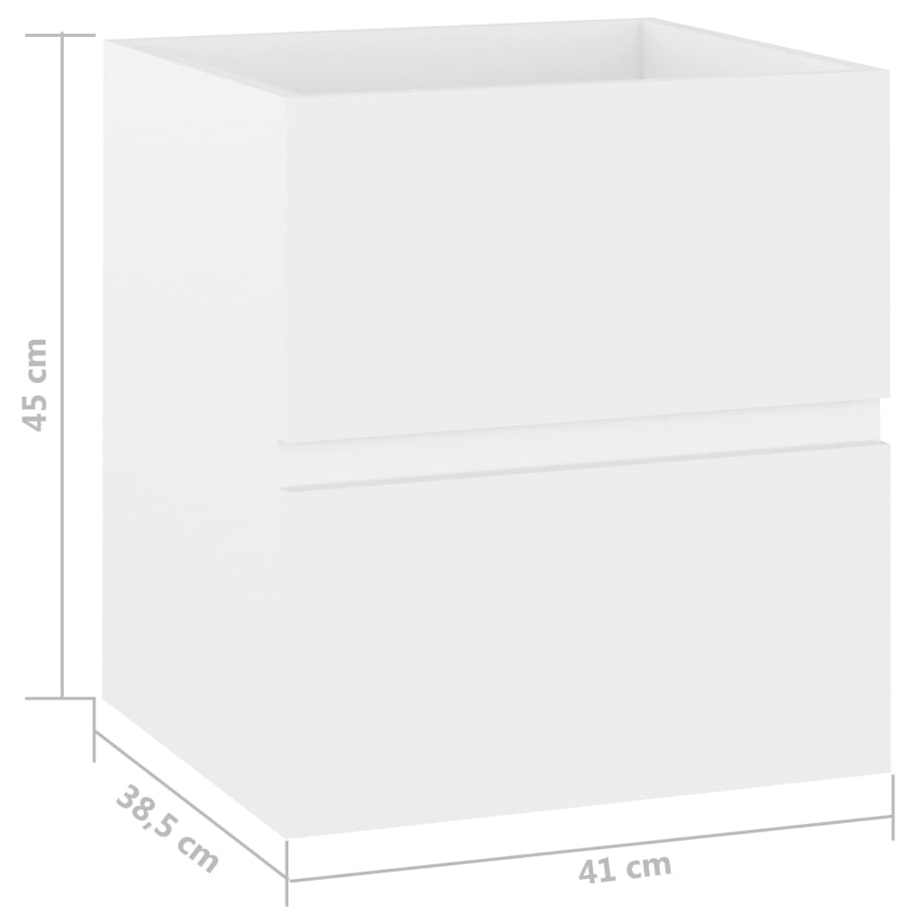 Baderomsservantskap hvit 41x38,5x45 cm konstruert tre