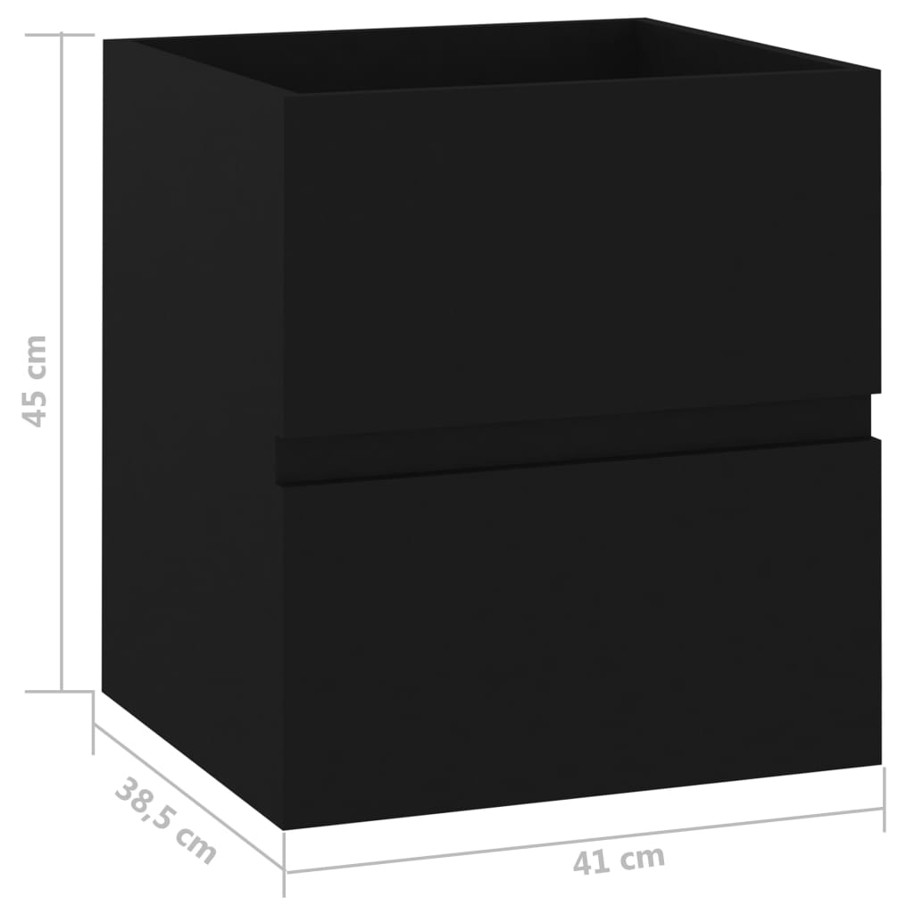 Baderomsservantskap svart 41x38,5x45 cm sponplate