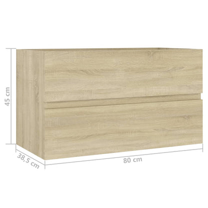 Baderomsservantskap sonoma eik 80x38,5x45 cm sponplate