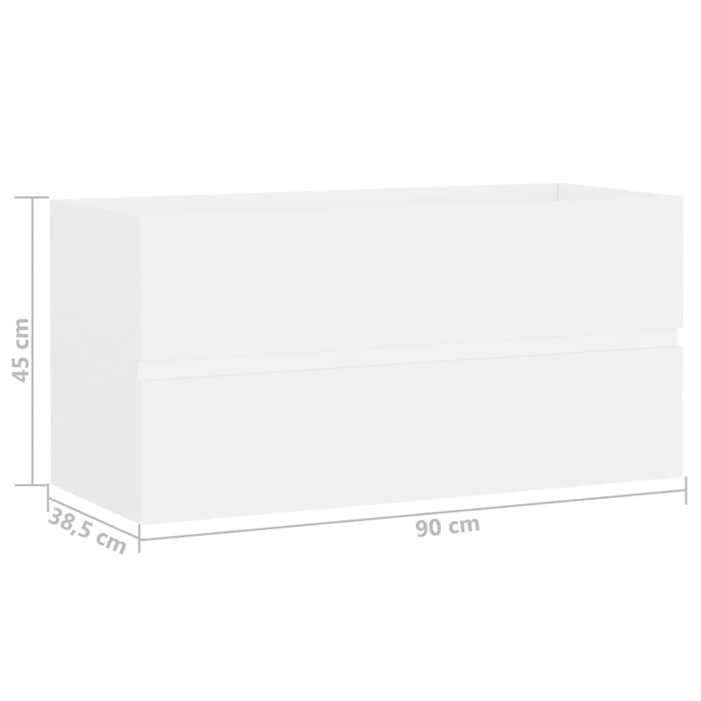 Baderomsservantskap hvit 90x38,5x45 cm konstruert tre