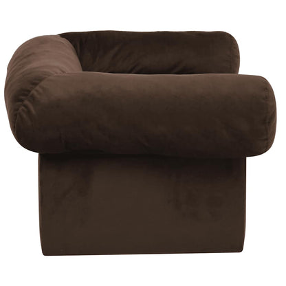 Hundeseng Hundesofa med skuff Brun 75x50x38 cm plysj