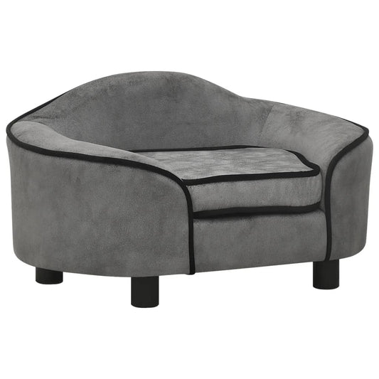 Hundeseng Hundesofa grå 67x47x36 cm plysj