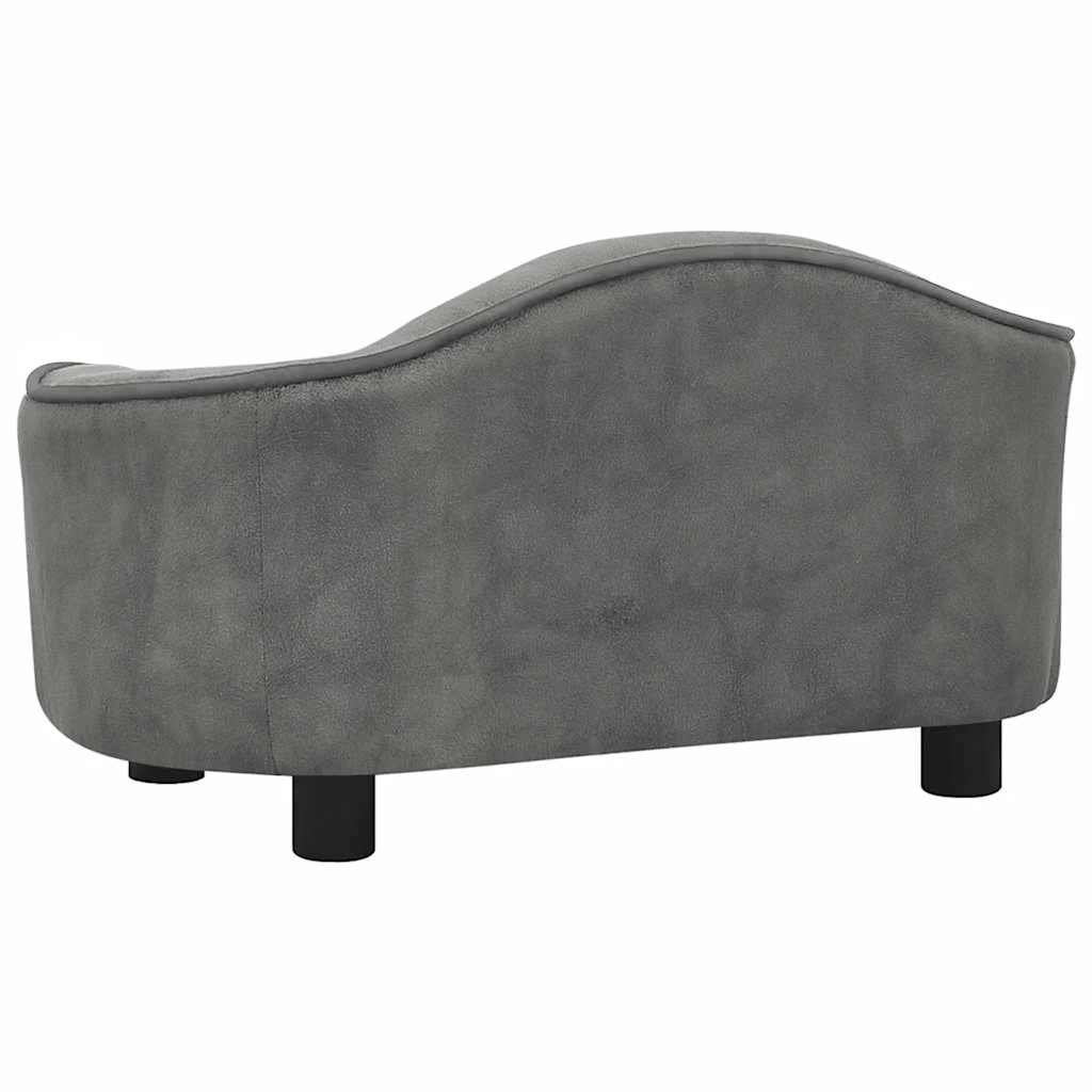 Hundeseng Hundesofa Grå 67x47x36 cm plysj