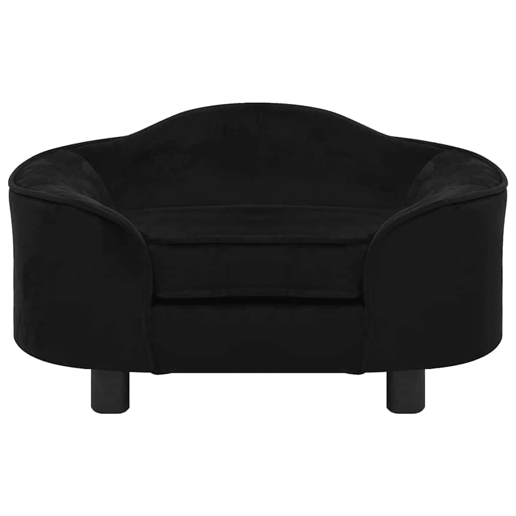 Hundeseng Hundesofa Svart 67x47x36 cm plysj