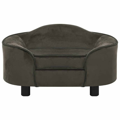 Hundeseng Hundesofa mørkegrå 67x47x36 cm plysj
