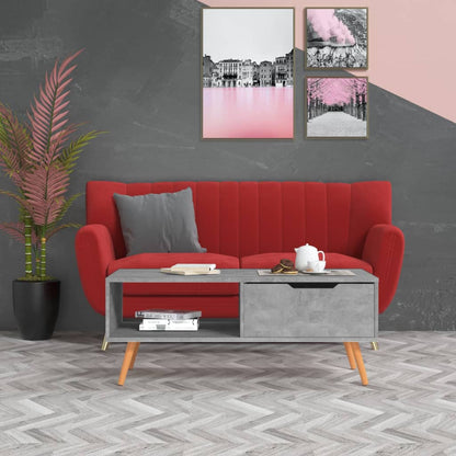 Salongbord Sofabord Betonggrå 100x49,5x43 cm