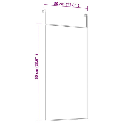 Veggspeil DørVeggspeil svart 30x60 cm glass og aluminium