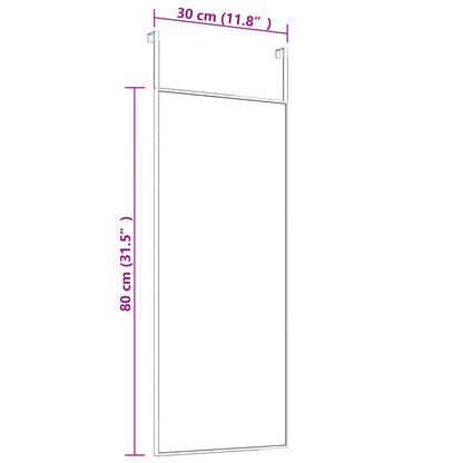 Veggspeil DørVeggspeil svart 30x80 cm glass og aluminium