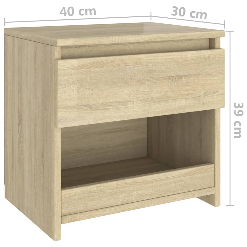 Nattbord Sengbord sonoma eik 40x30x39 cm konstruert tre