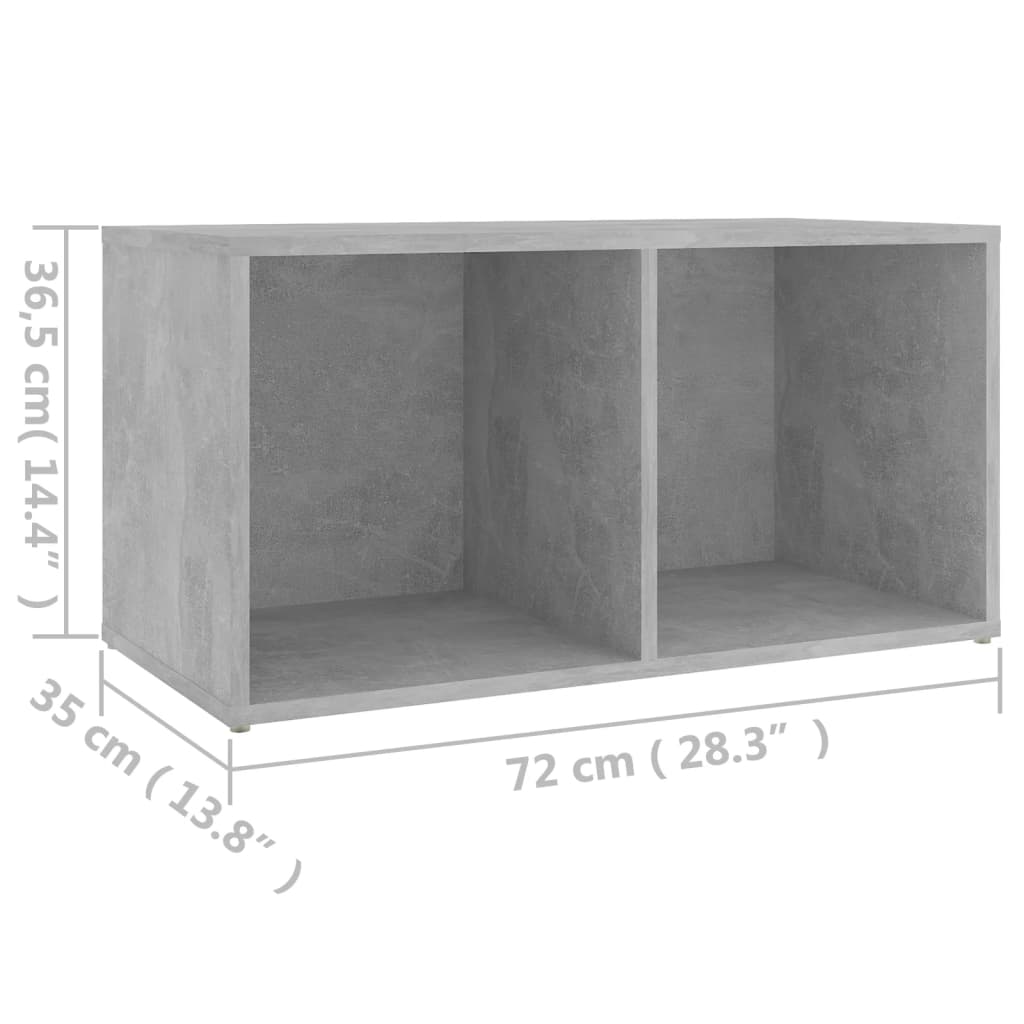 TV-benk betonggrå 72x35x36,5 cm konstruert tre