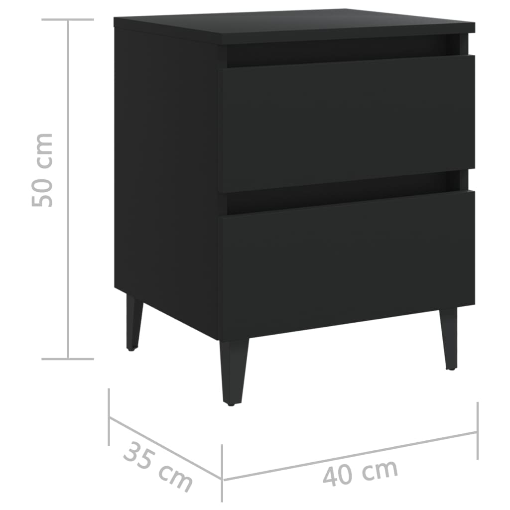 Nattbord Sengbord svart 40x35x50 cm konstruert tre