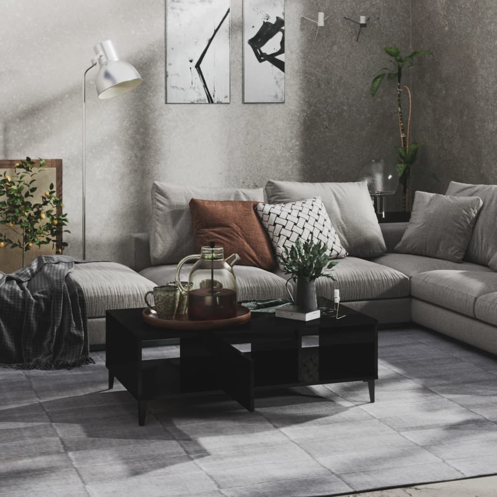 Salongbord Sofabord Høyglans Svart 103,5x60x35 cm