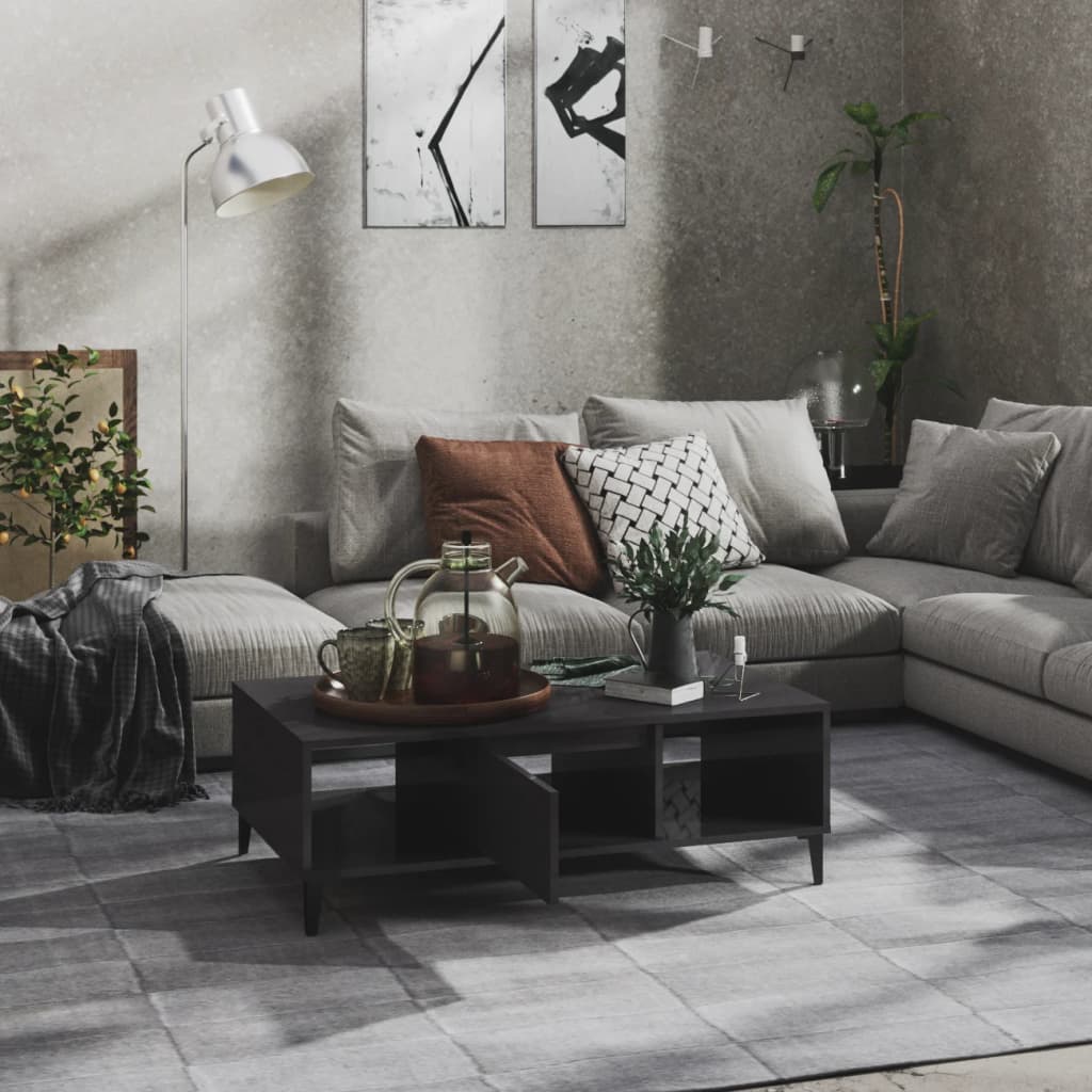 Salongbord Sofabord Høyglans Grå 103,5x60x35 cm