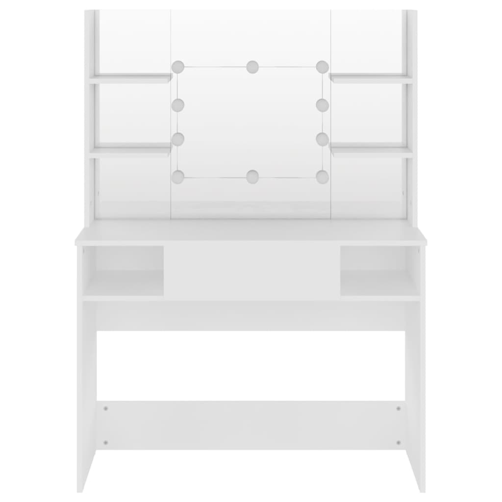 Sminkebord Hvit LED 100x40x135 cm