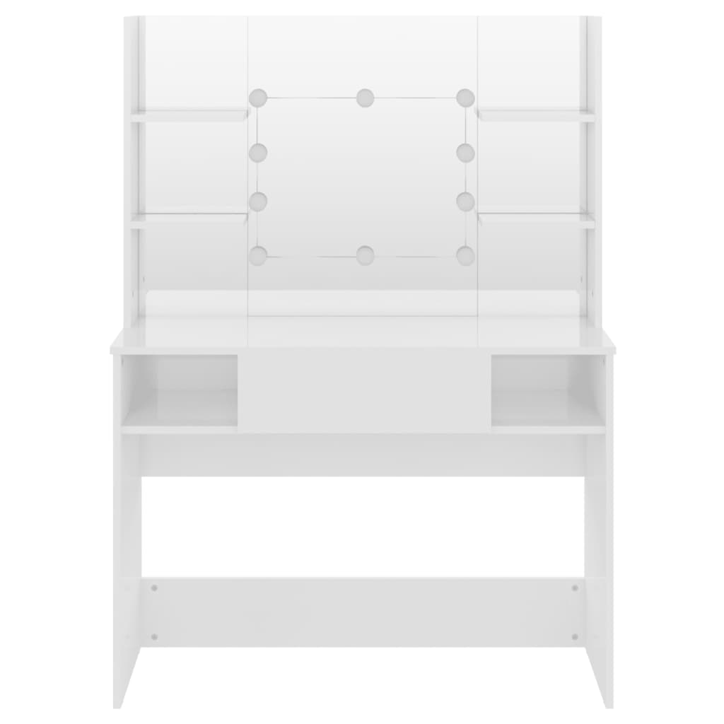 Sminkebord Hvit LED 100x40x135 cm