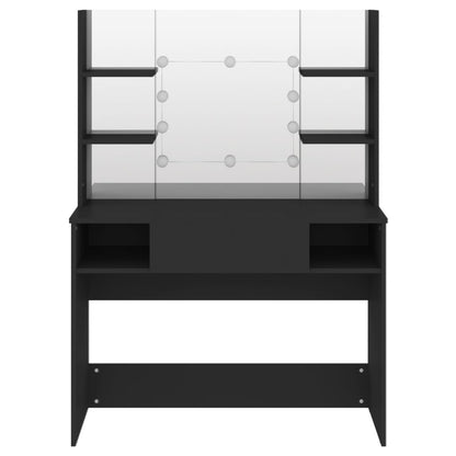 Sminkebord Svart LED 100x40x135 cm