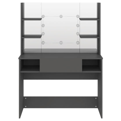 Sminkebord Grå LED 100x40x135 cm