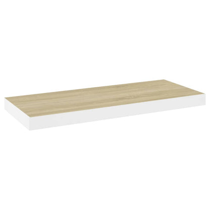 Vegghylle Flytende eik og hvit 60x23,5x3,8 cm MDF