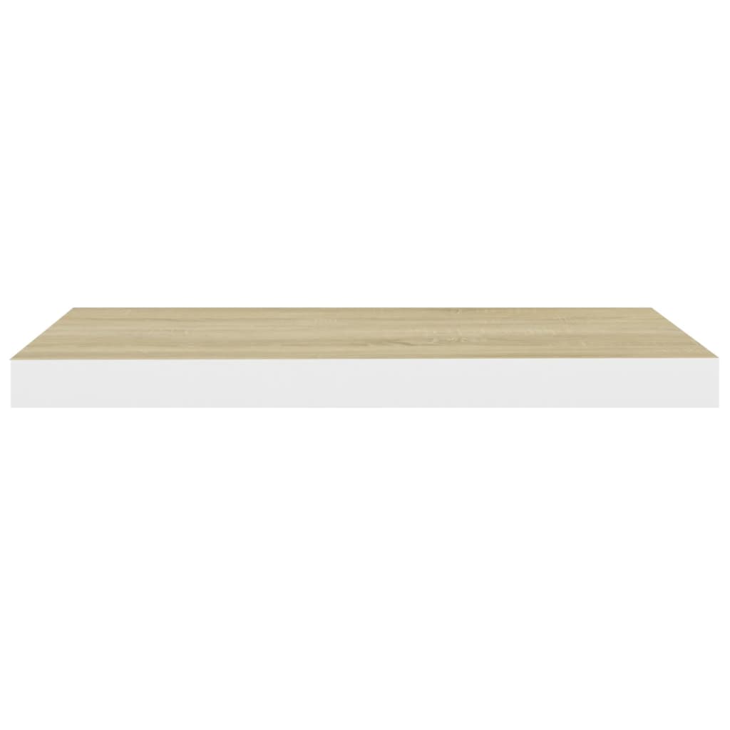 Vegghylle Flytende eik og hvit 60x23,5x3,8 cm MDF