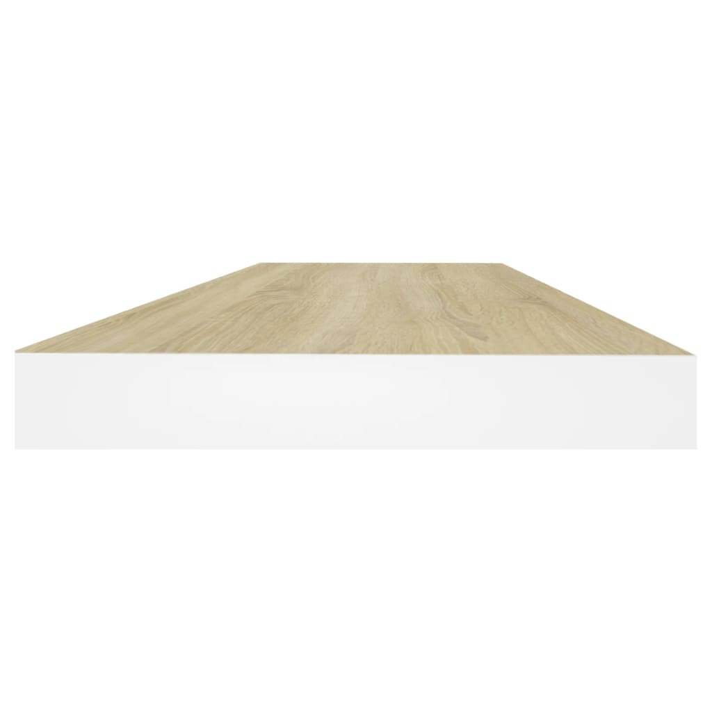 Vegghylle Flytende eik og hvit 60x23,5x3,8 cm MDF