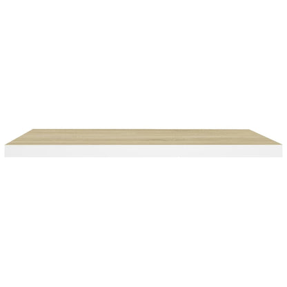 Vegghylle Flytende eik og hvit 80x23,5x3,8 cm MDF