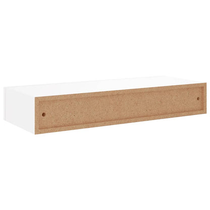 Vegghylle Hvit skuffehylle 60x23,5x10 cm MDF