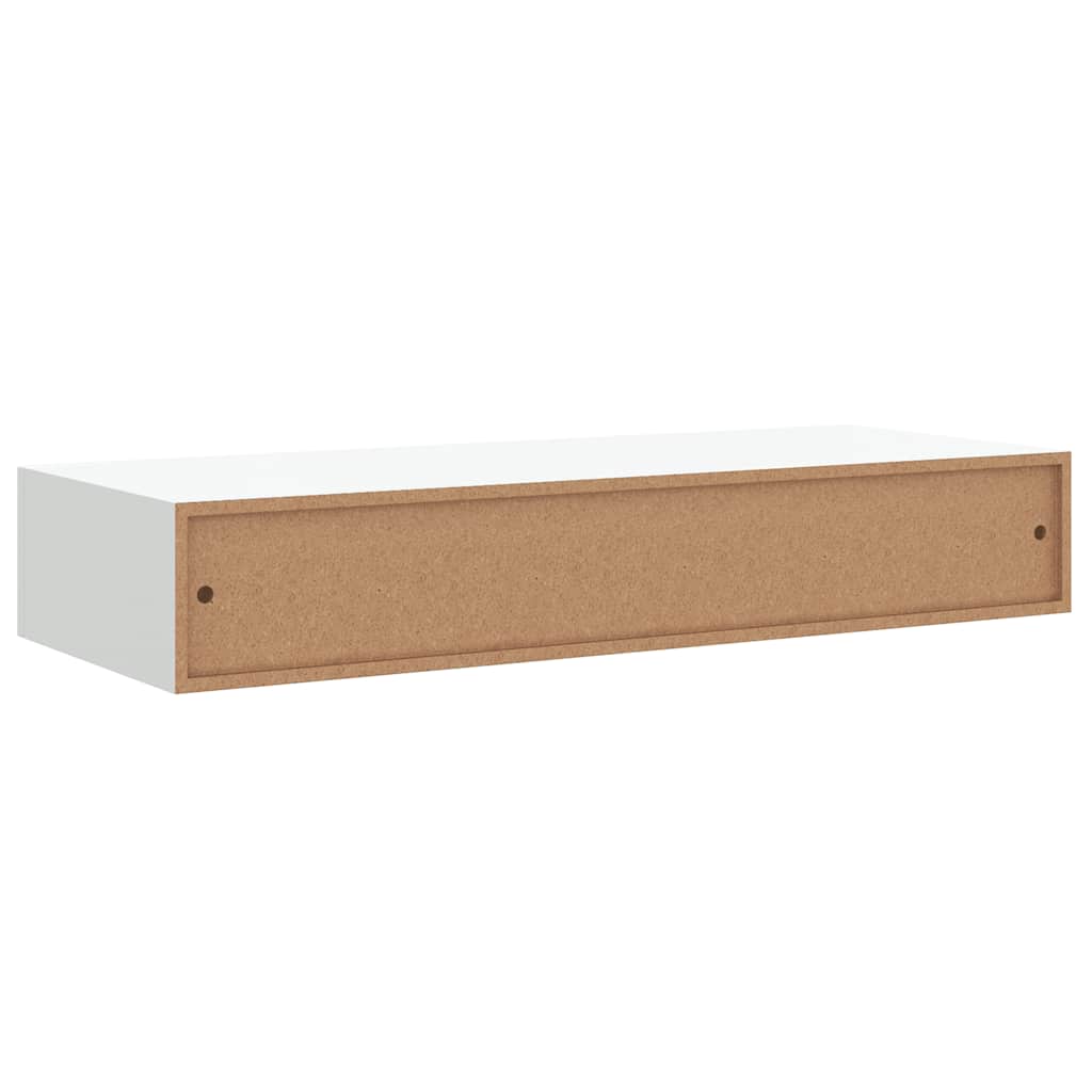 Vegghylle Hvit skuffehylle 60x23,5x10 cm MDF