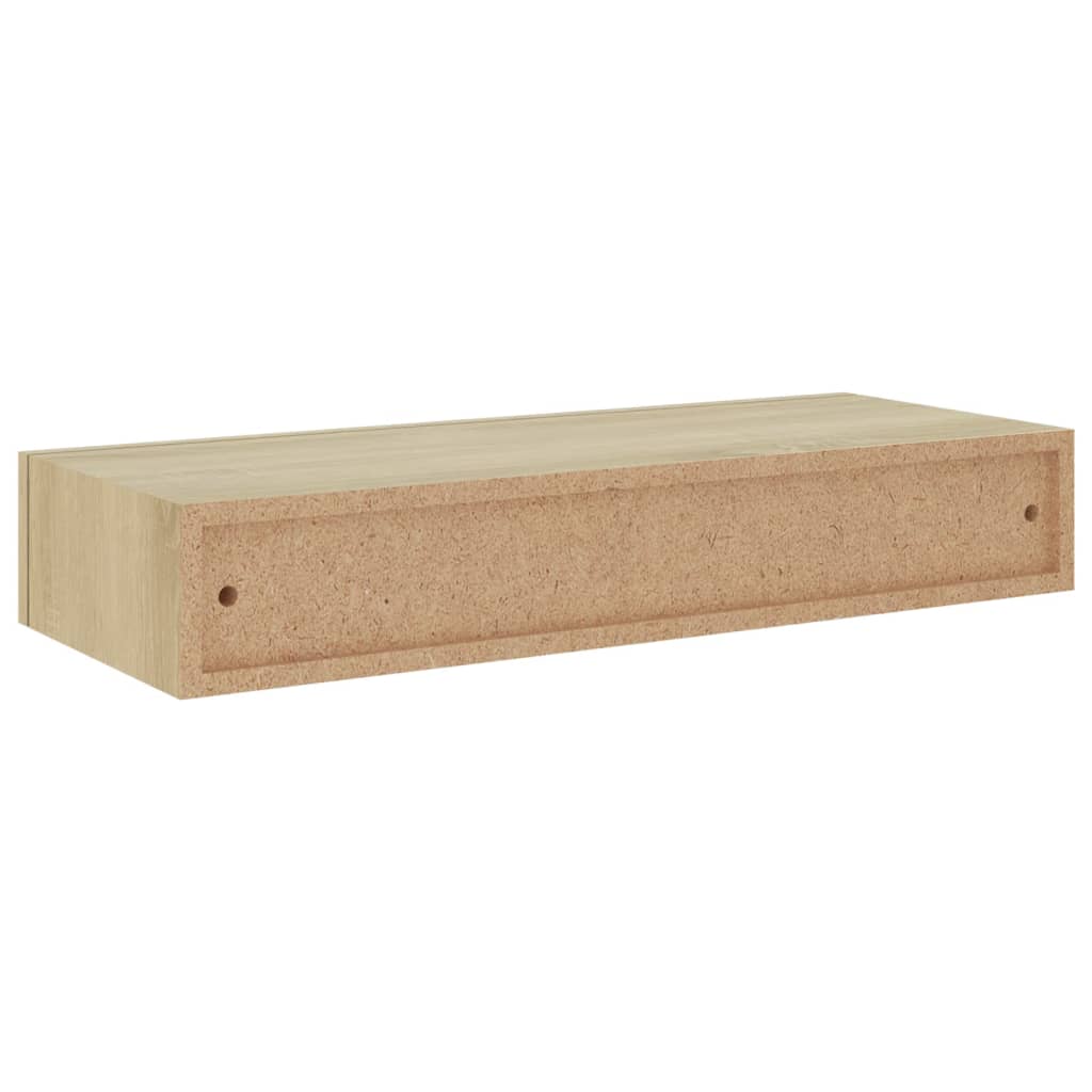 Vegghylle Brun Eik skuffehylle 60x23,5x10 cm MDF