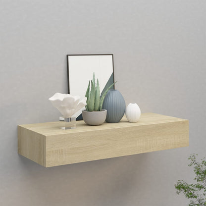 Vegghylle Brun Eik skuffehylle 60x23,5x10 cm MDF