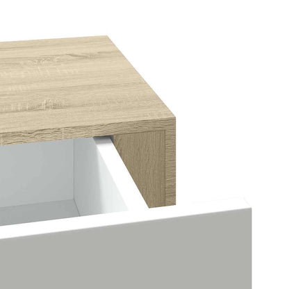 Vegghylle Hvit Eik skuffehylle  60x23,5x10 cm MDF
