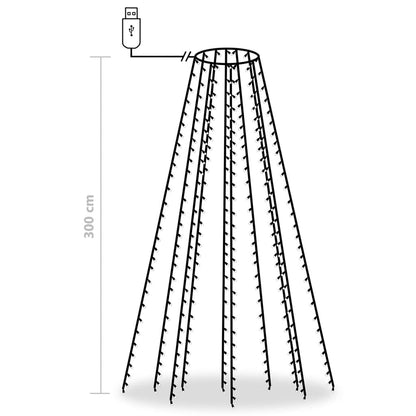 Innendørs julepynt Nettlys for jultre med 300 LED blå 300 cm